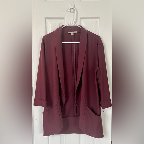 Dynamite Open Front Long Blazer with 3/4 Length Sleeves - Picture 1 of 5
